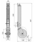 Preview: Torlaufrolle mit Teleskop-Federbein, max Rollenbelastung 70 kg