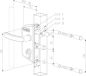 Preview: Gartentorschloss für Vierkant Profile von 40 mm in Tannengrün RAL6009